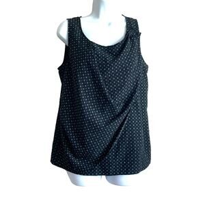 Loft Women Top M Black Wrap Layer Ditsy Flower Boho Cottage Y2K Girly Flirty